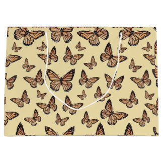 Monarch Butterfliegen auf Gelb Große Geschenktüte