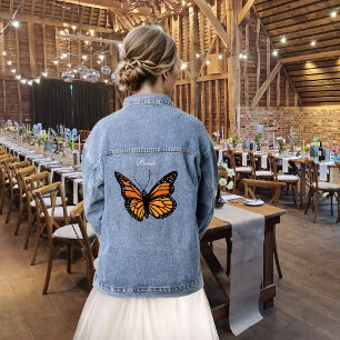 Monarch Butterflies Blue Ombre Jeansjacke
