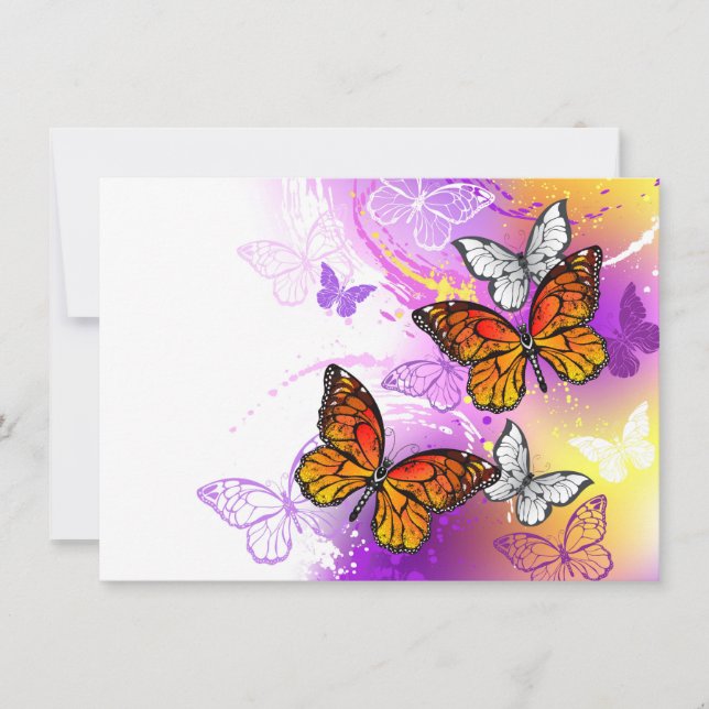 Monarch Butterflies on Purple Background (Vorderseite)