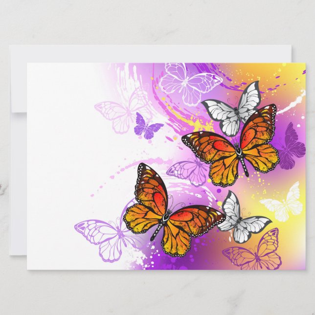 Monarch Butterflies on Purple Background (Vorderseite)