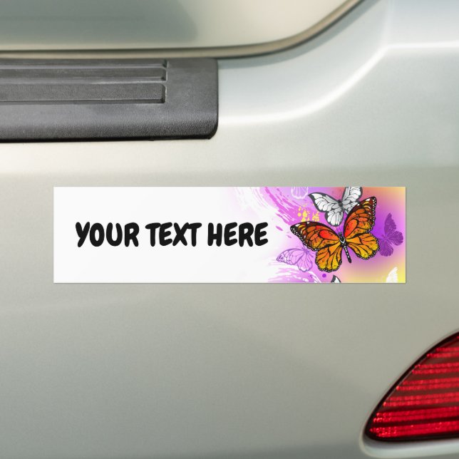 Monarch Butterflies on Purple Background Autoaufkleber (Auf Auto)