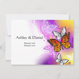 Monarch Butterflies on Purple Background Einladung