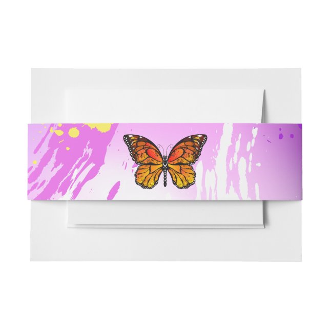 Monarch Butterflies on Purple Background Einladungsbanderole (Vorderseite Beispiel)