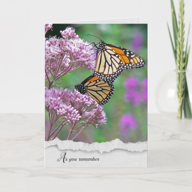 Monarch Butterflies Sympathie-Karte Karte (Vorderseite)