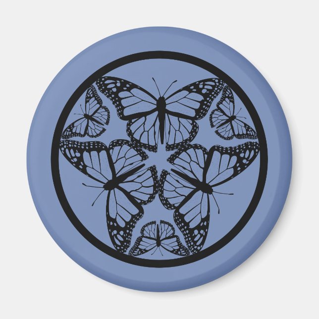 Monarch Butterflies - Wildlife Circle Series Magnet (Vorne)