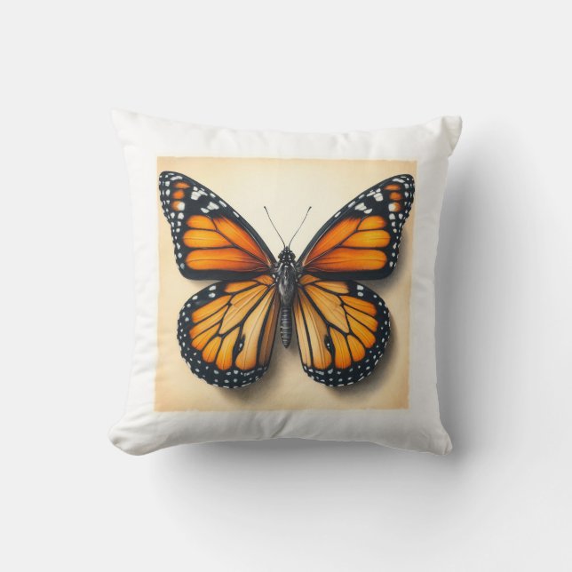 Monarch butterfly 060624IREF107 - Watercolor Kissen (Vorderseite)