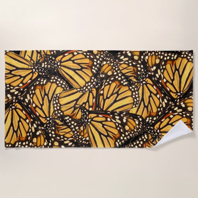 Monarch Butterfly Abstrakt Beach Handtuch (Vorderseite)
