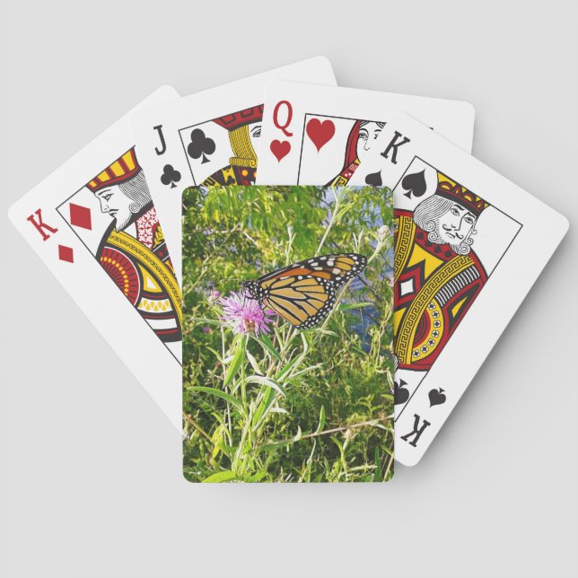 Monarch Butterfly auf Blume Spielkarten (Rückseite)