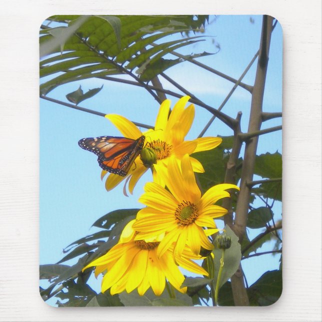 Monarch Butterfly auf der Sonnenblumenmaus Mousepad (Vorne)