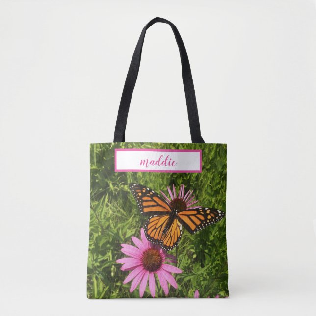Monarch Butterfly auf Echinacea Cone Blume Foto Tasche (Vorderseite)