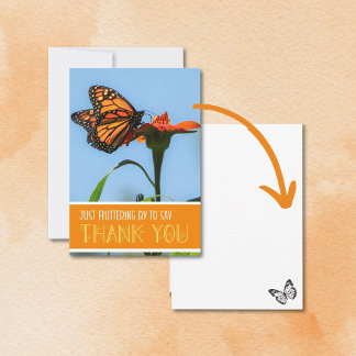 Monarch Butterfly auf einer Orangen Lily Flat Dankeskarte