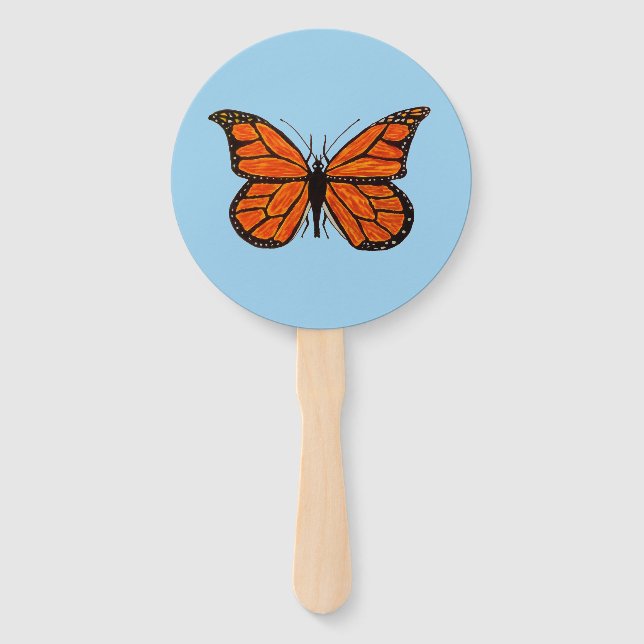 Monarch Butterfly auf Hand Fan Fächer (Vorderseite)