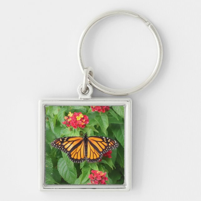 Monarch Butterfly auf Lantana Schlüsselanhänger (Vorne)