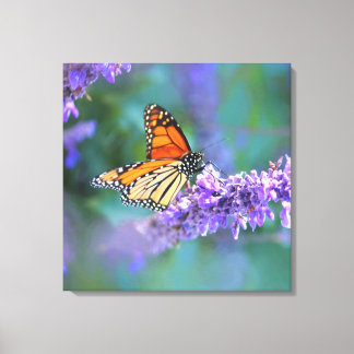 Monarch Butterfly auf Lila lila Blume Leinwanddruck