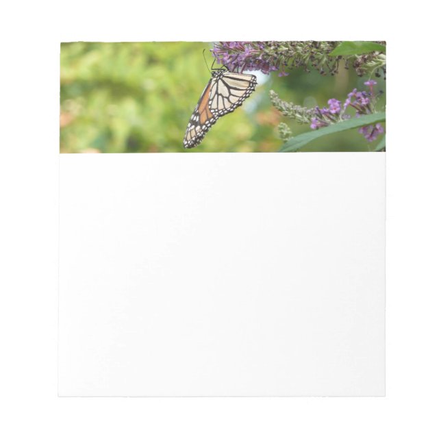 Monarch Butterfly auf Lila Schmetterling Bush Notizblock (Vorderseite)