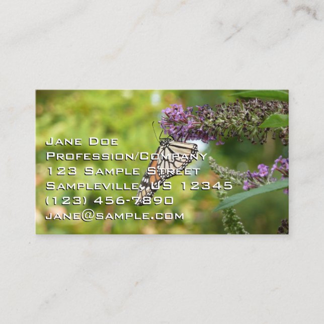 Monarch Butterfly auf Lila Schmetterling Bush Visitenkarte (Vorderseite)