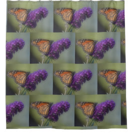 Monarch Butterfly auf Schmetterling Bush Duschvorhang