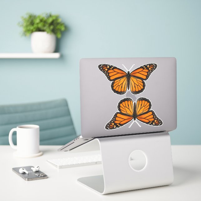 Monarch Butterfly Aufkleber (Laptop auf Schreibtisch)