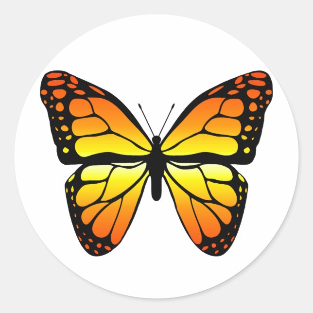 Monarch Butterfly-Aufkleber Runder Aufkleber (Vorderseite)