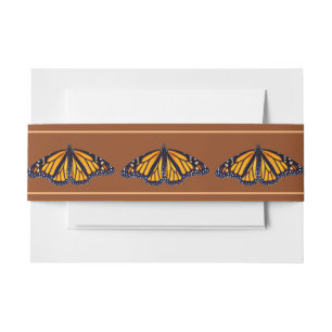 Monarch Butterfly Banded Terracotta Wedge Einladungsbanderole