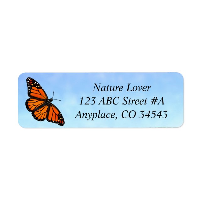 Monarch Butterfly Blue Sky Address Labels (Vorne)