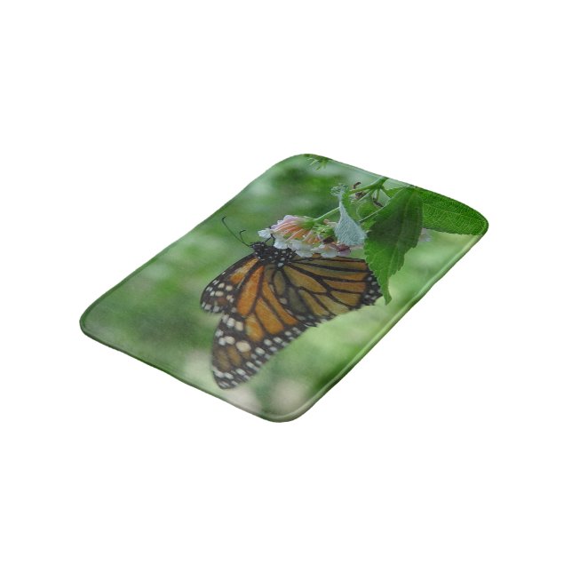 Monarch Butterfly Blumenmatte Badematte (Schrägansicht)