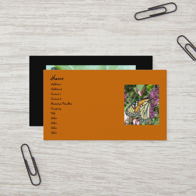 Monarch Butterfly Business Cards Visitenkarte (Vorderseite/Rückseite Beispiel)