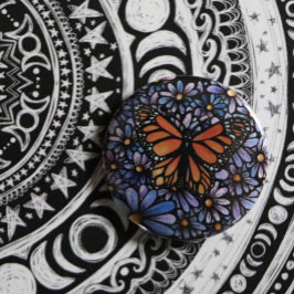 Monarch Butterfly Button