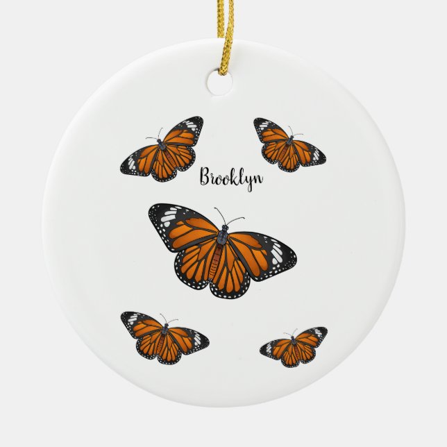 Monarch butterfly cartoon illustration keramik ornament (Vorne)