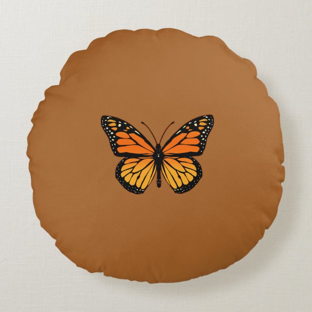 Monarch Butterfly Colors Rundes Kissen (Vorderseite)