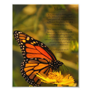 Monarch Butterfly "Danke Mutter" Foto drucken
