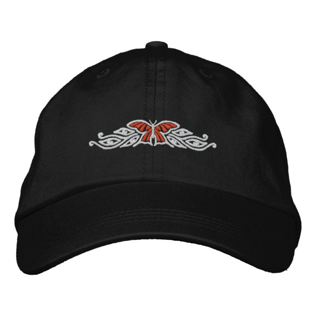 Monarch Butterfly Design Embroidered Cap Bestickte Kappe (Vorderseite)