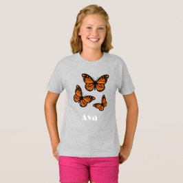 Monarch Butterfly Design - Girls' Basic T - Shirt
