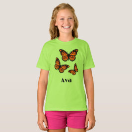 Monarch Butterfly Design - Girls' Basic T - Shirt