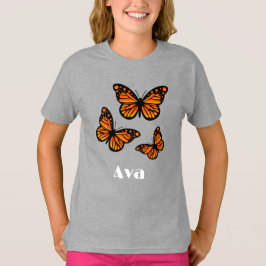 Monarch Butterfly Design - Girls' Basic T - Shirt