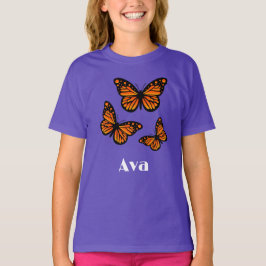Monarch Butterfly Design - Girls' Basic T - Shirt