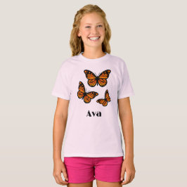 Monarch Butterfly Design - Girls' Basic T - Shirt