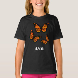 Monarch Butterfly Design - Girls' Basic T - Shirt