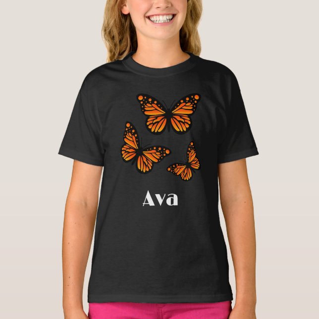 Monarch Butterfly Design - Girls' Basic T - Shirt (Vorderseite)