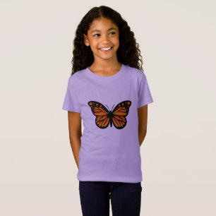 Monarch Butterfly Design - Girls' Fine Jersey T-Sh T-Shirt