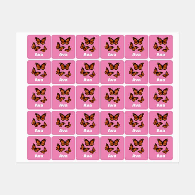 Monarch Butterfly Design - Kleiner Platz Kleidung  Etiketten (Blatt)