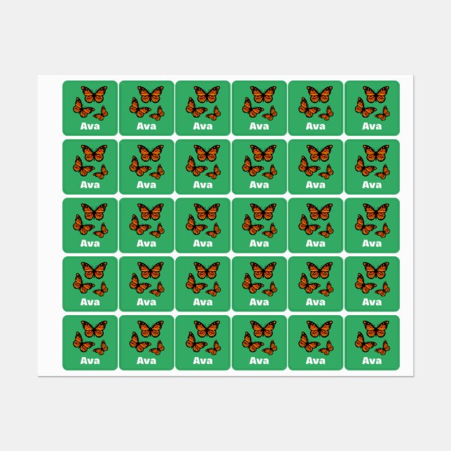 Monarch Butterfly Design - Kleiner Platz Kleidung  Etiketten (Blatt)