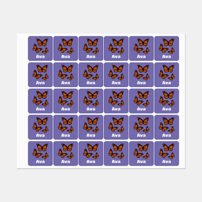 Monarch Butterfly Design - Kleiner Platz Kleidung  Etiketten (Blatt)