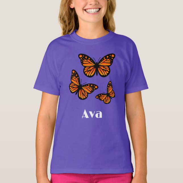 Monarch Butterfly Design - T-shirt de base pour fi (Devant)