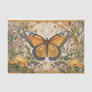 Monarch Butterfly Elegante, Wildblumen & Gold Seidenpapier
