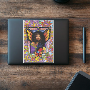 Monarch Butterfly Fairy Lila Aufkleber