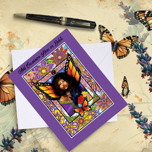 Monarch Butterfly Fairy Lila Karte