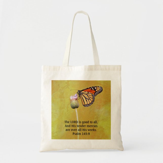 Monarch Butterfly Faith Big Bag mit Schrift Tragetasche (Vorne)