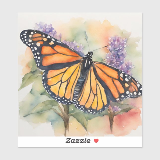 Monarch Butterfly Farbe Druck Aufkleber (Blatt)