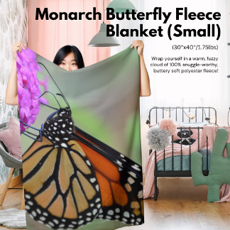Monarch Butterfly Fleece Blanket (klein)